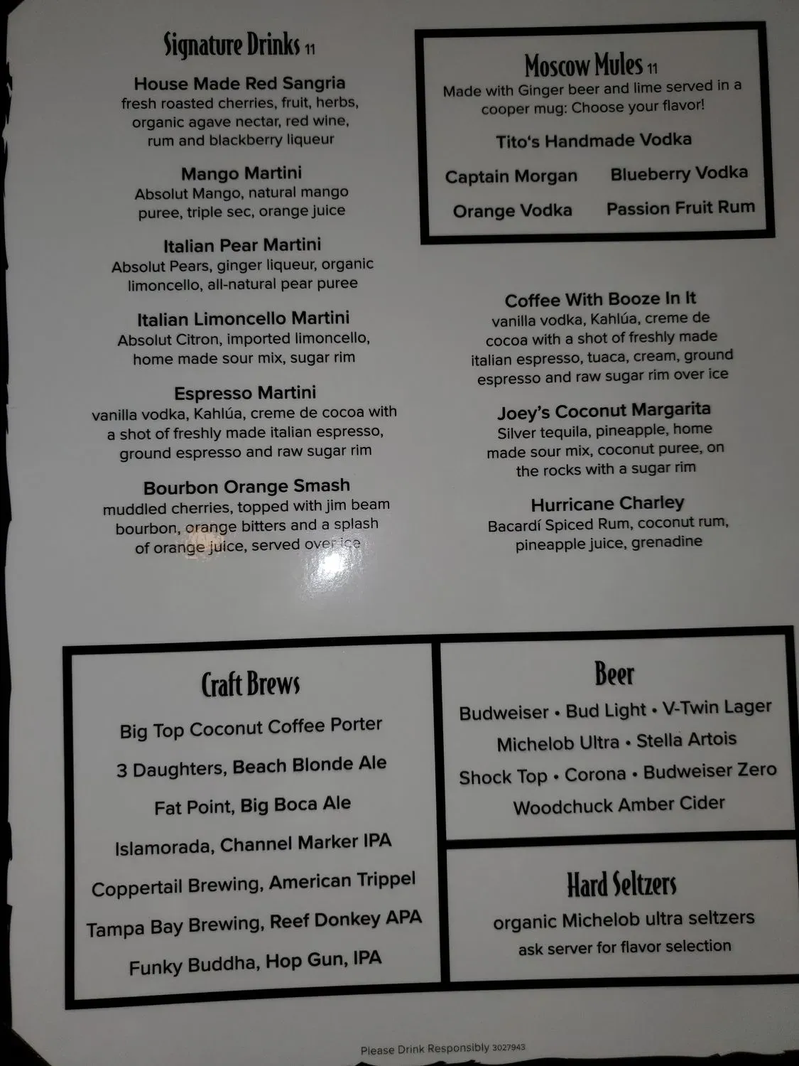 Visani Italian Steakhouse and Comedy Theater Menu | Port Charlotte, FL