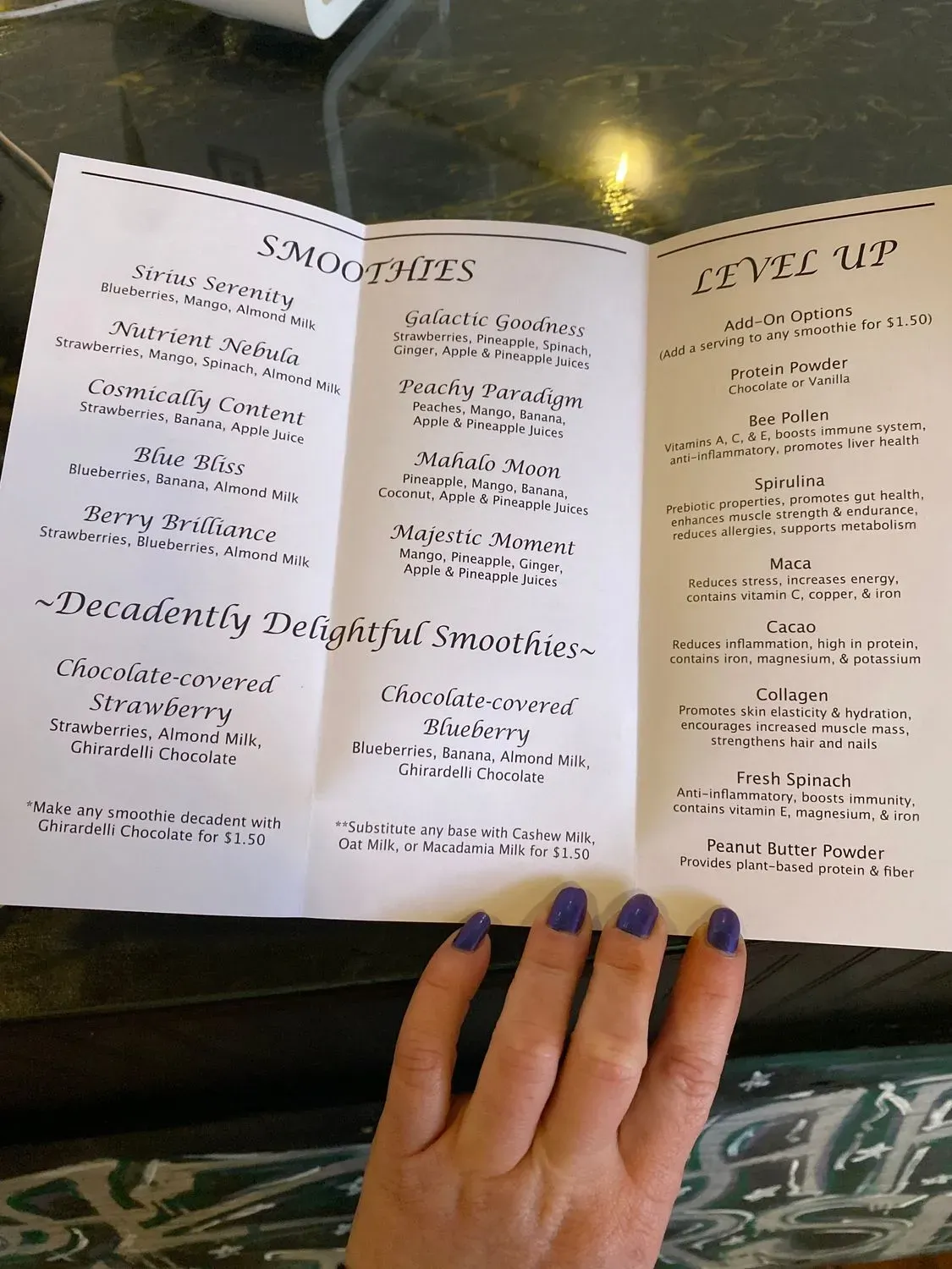 Blissed Be (located inside A Bazaar Universe) Menu - Updated November 2025