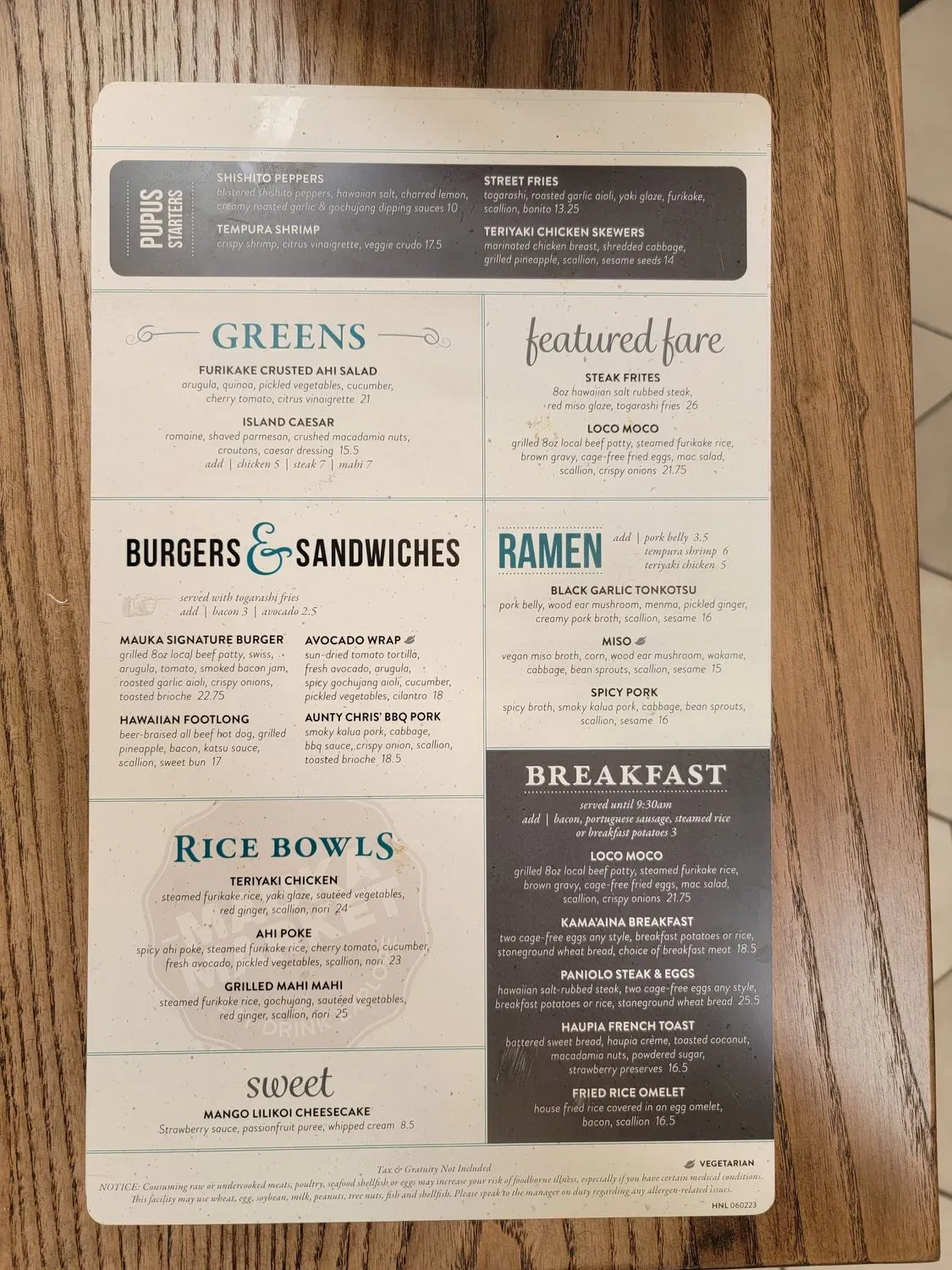 Menu 5