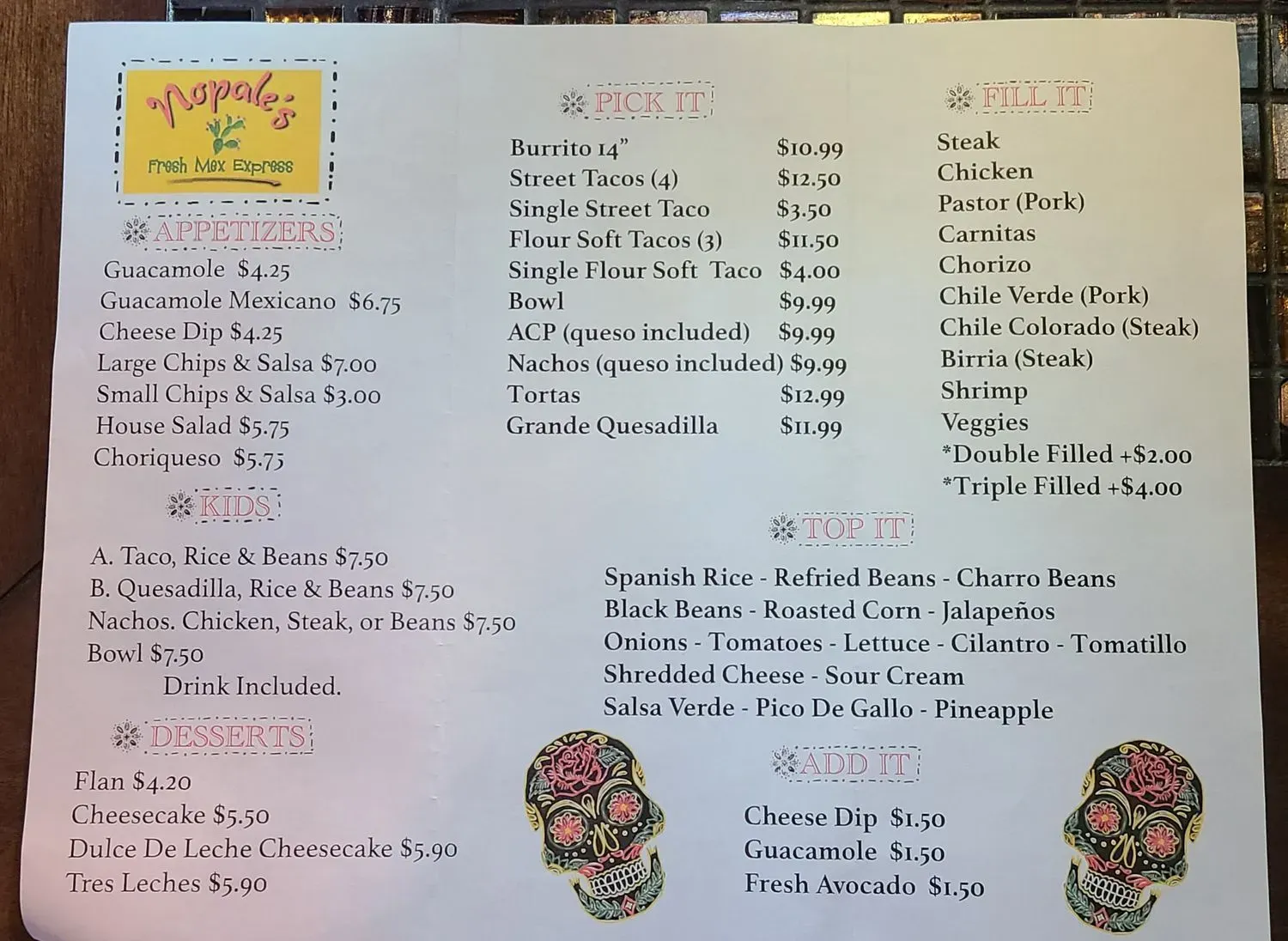 Menu 1