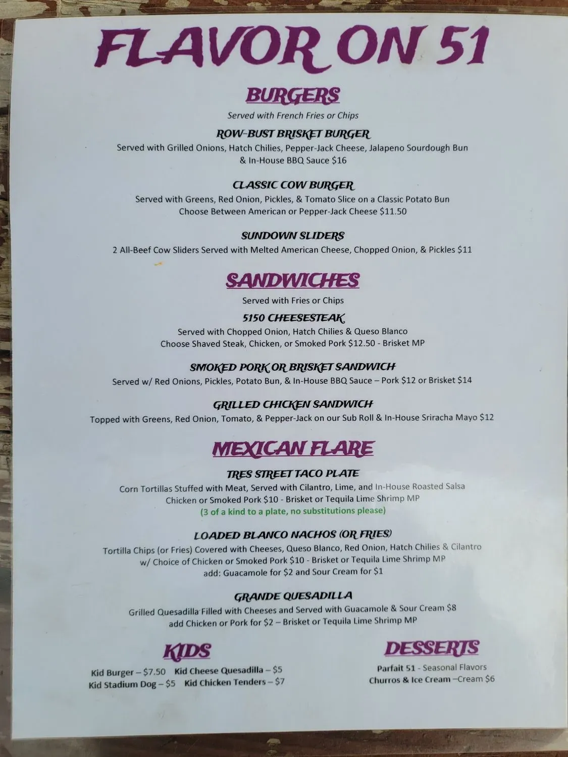 Menu 5