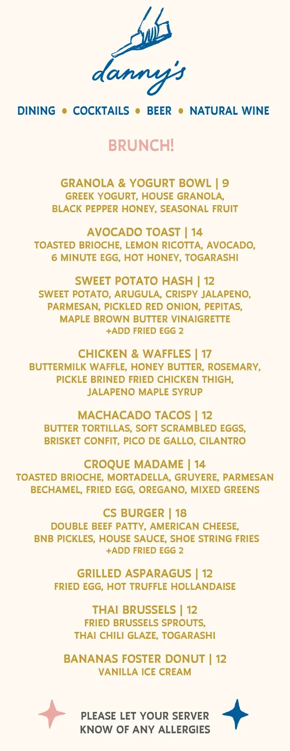 danny's Menu - Updated November 2025