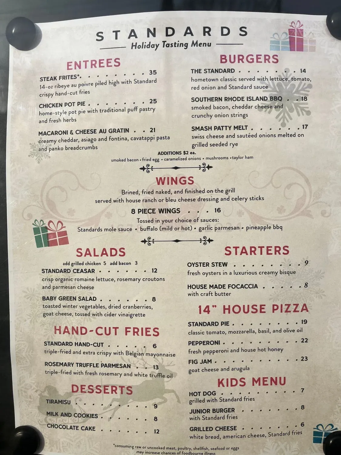 Standards Jamestown Menu - Updated November 2025