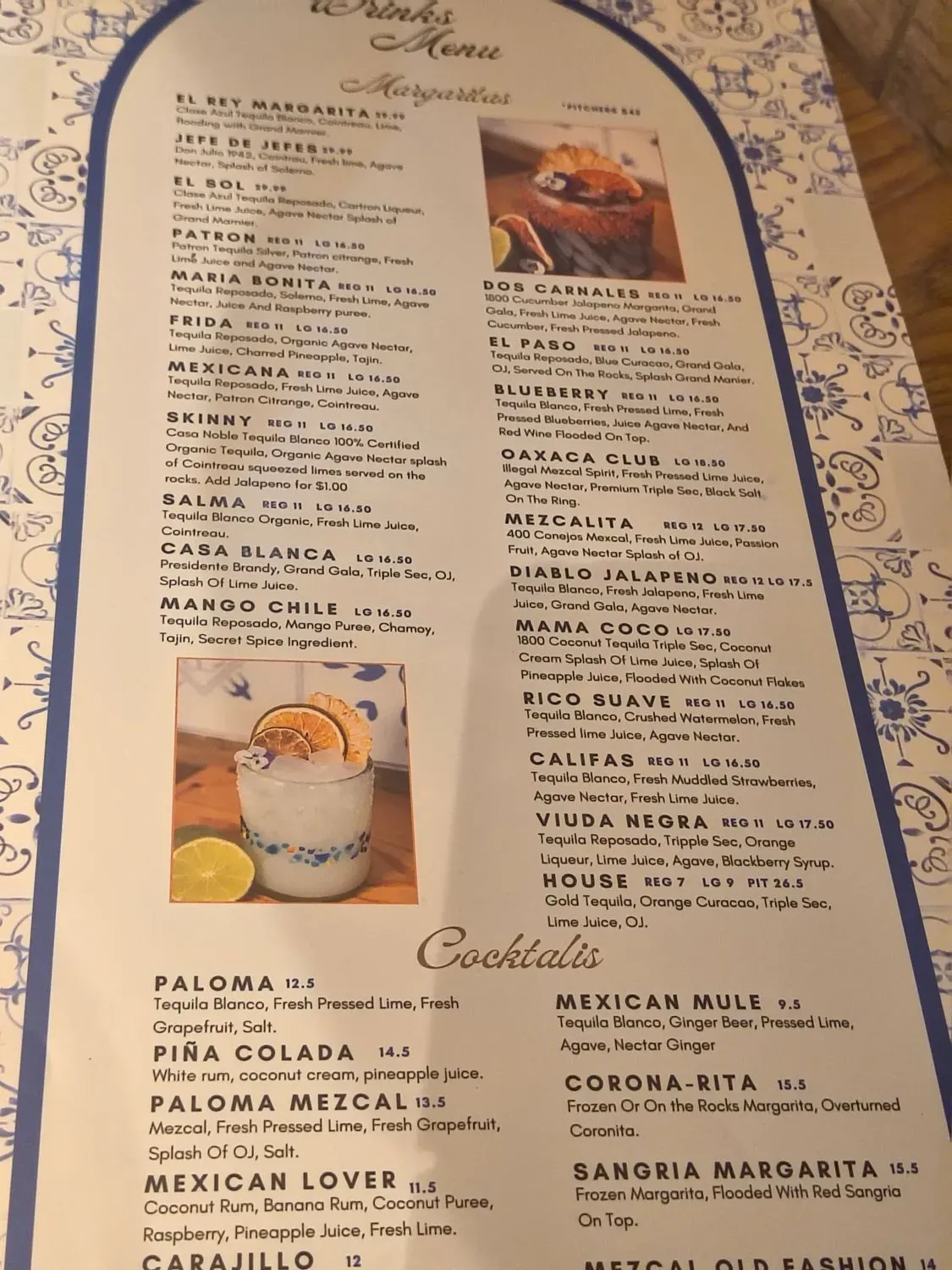 Class Azul Restaurant Menu - Updated November 2025