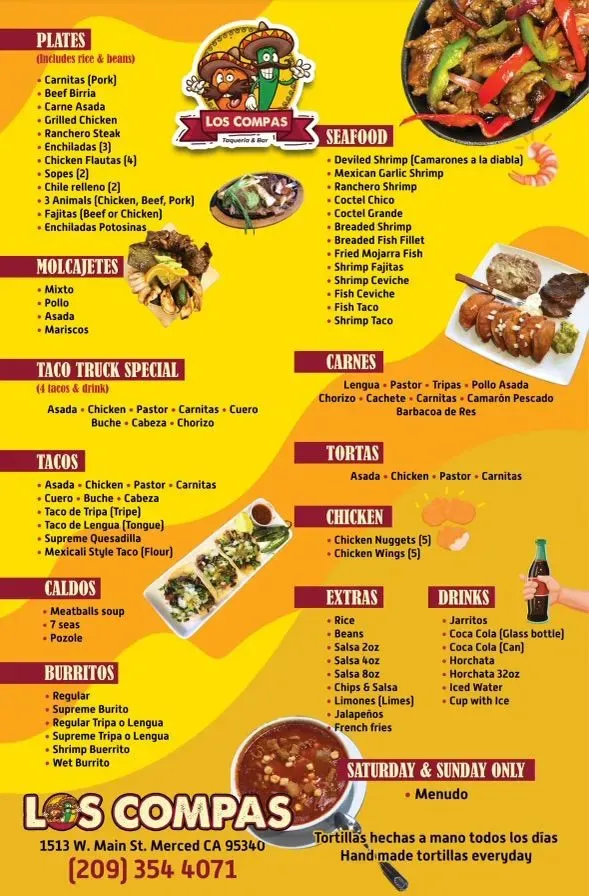 Los Compas Taqueria & Bar Menu - Updated November 2025