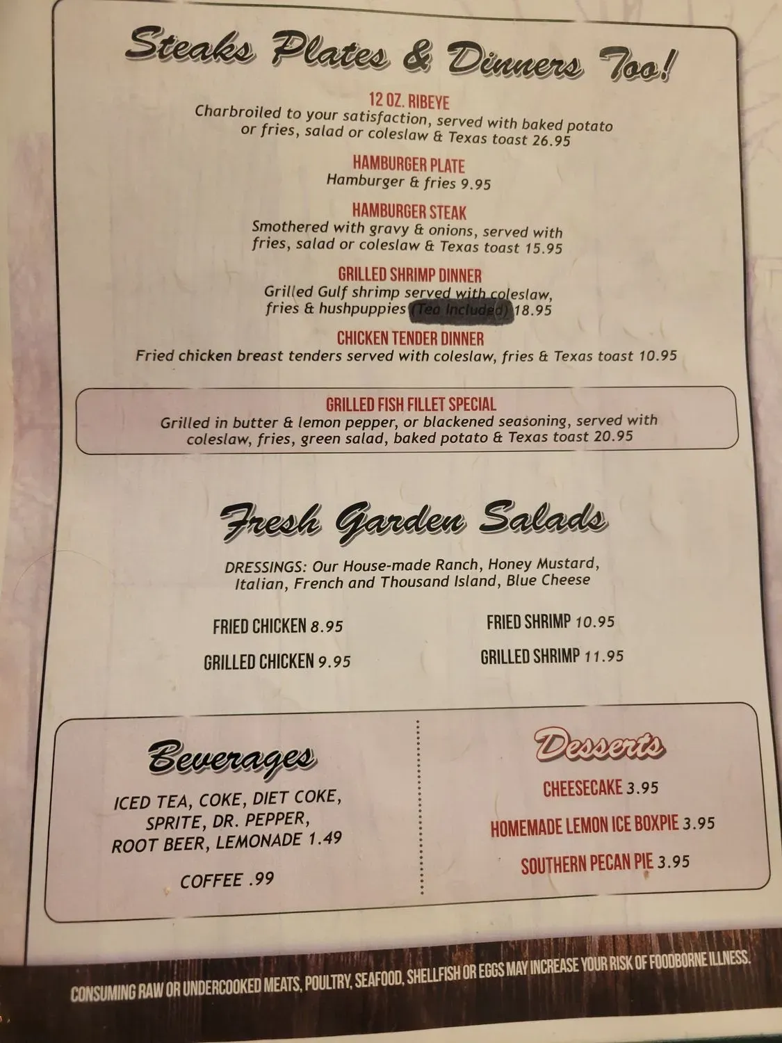 Rocky Creek Catfish Cottage Menu - Updated October 2025