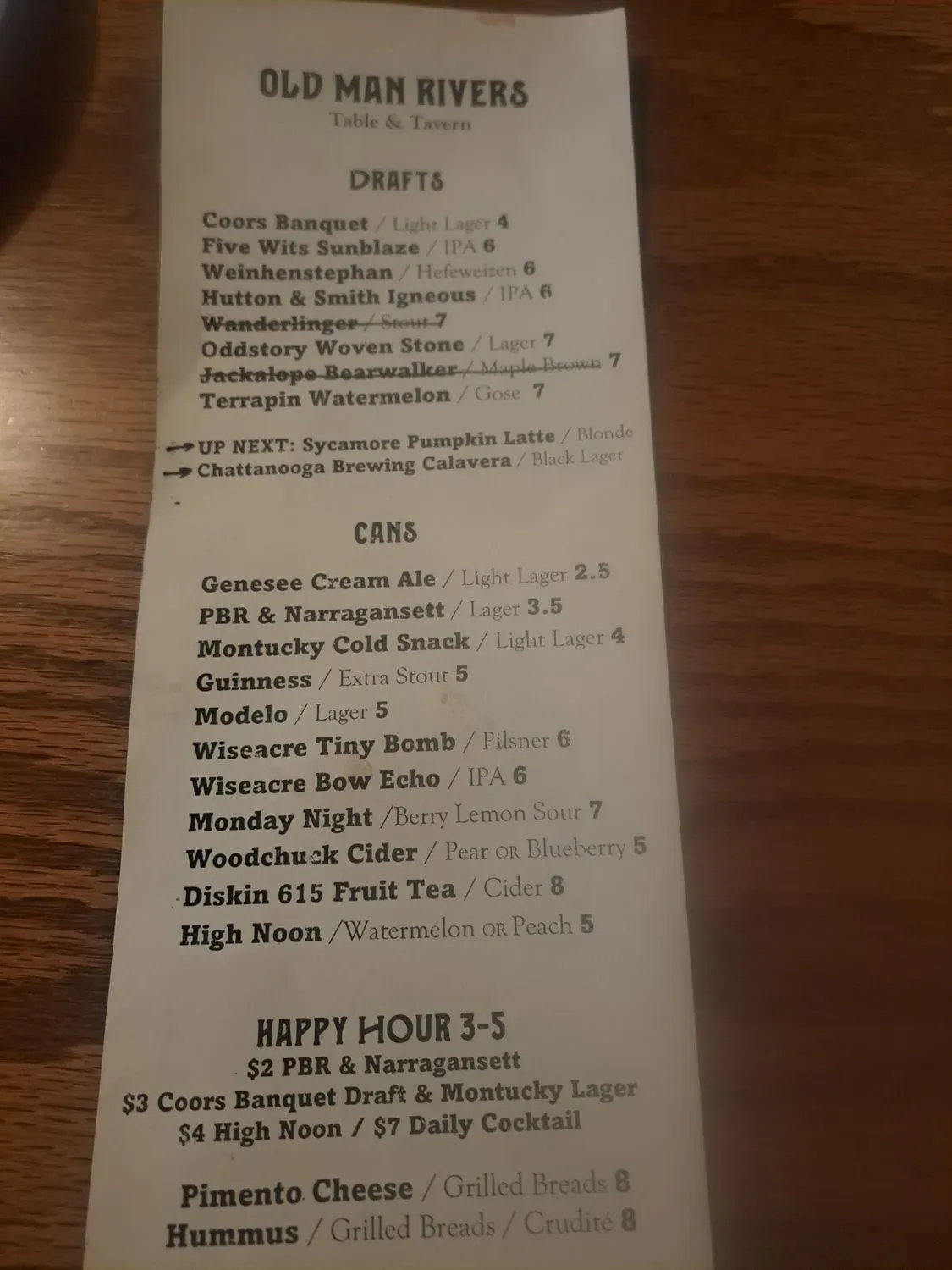 Menu 5