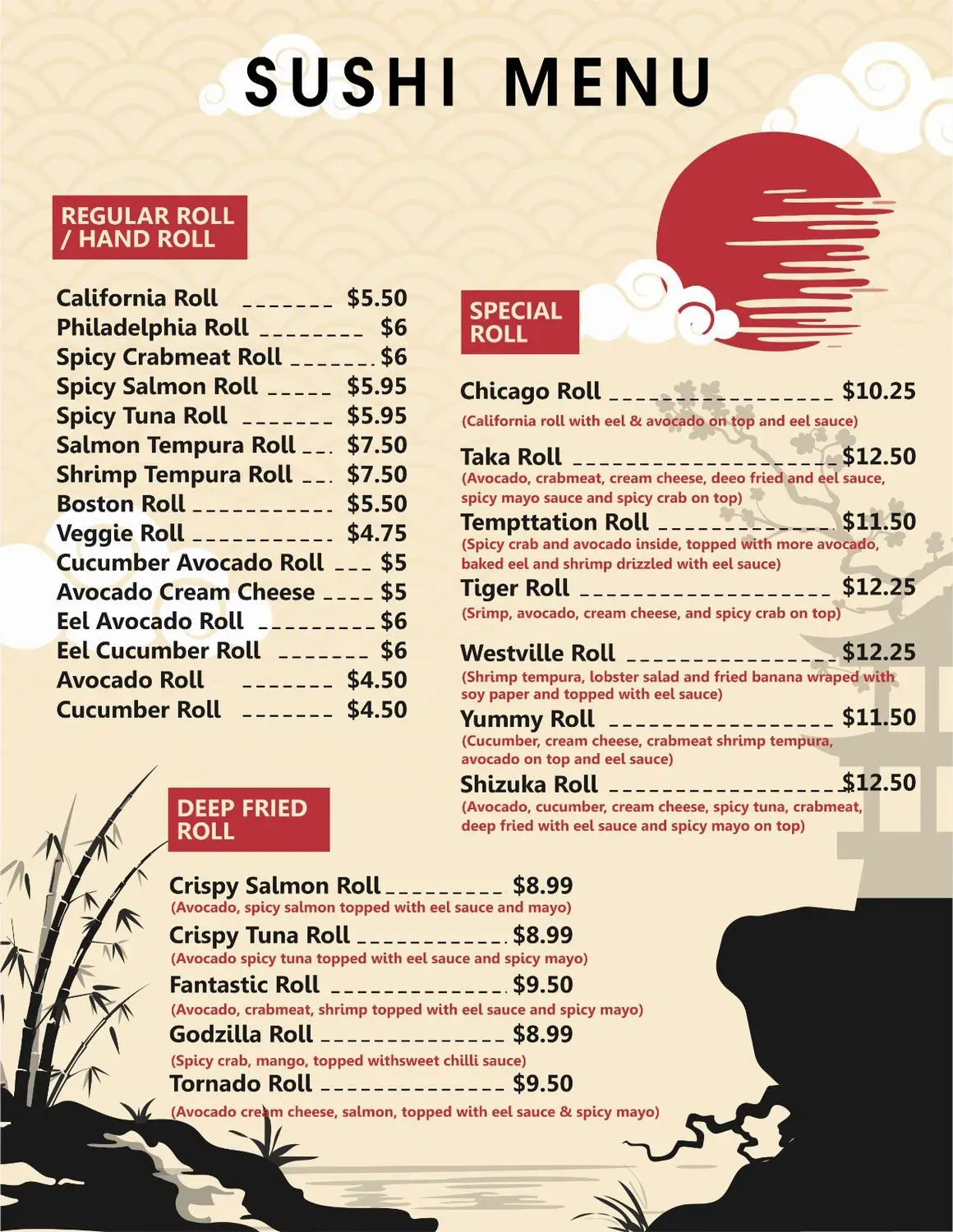 Taka Hibachi & Sushi Bar Covington Menu - Updated November 2025