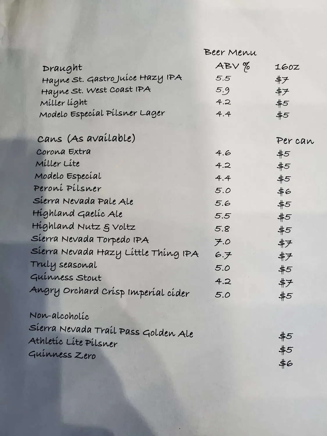 Menu 5