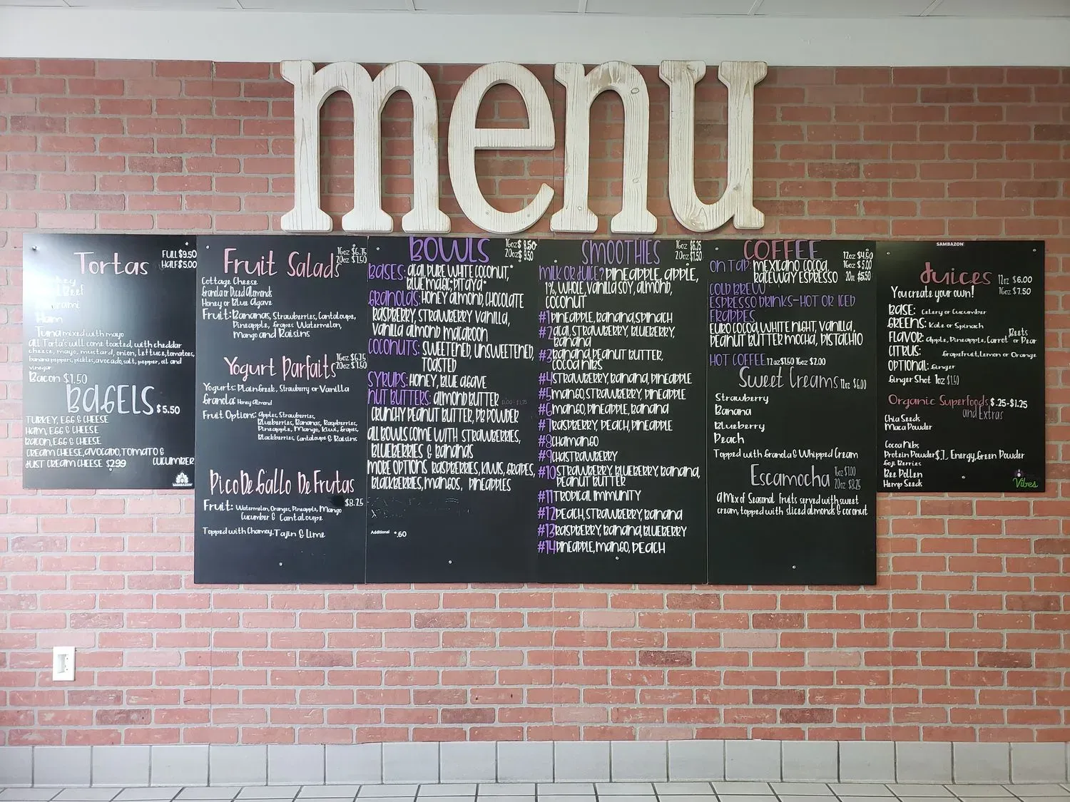 THE ACAI ADDICTION Menu
