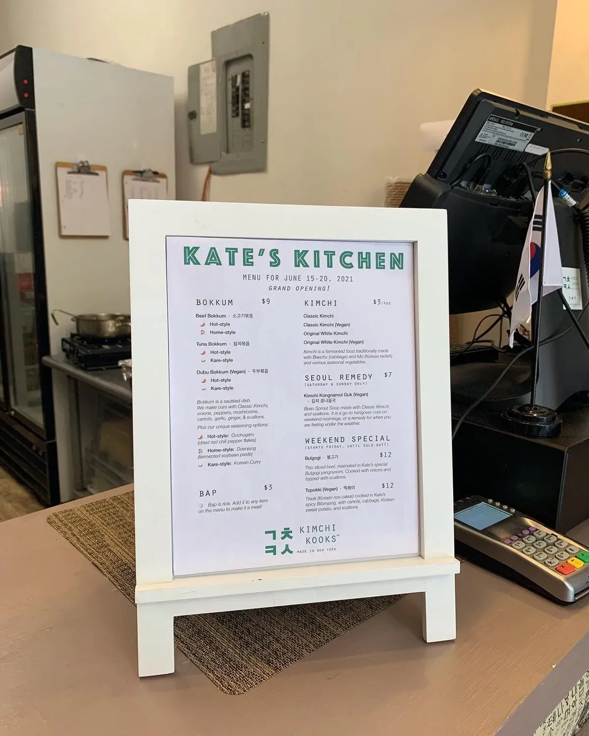 Kimchi Kooks Kate's Kitchen Menu - Updated November 2025