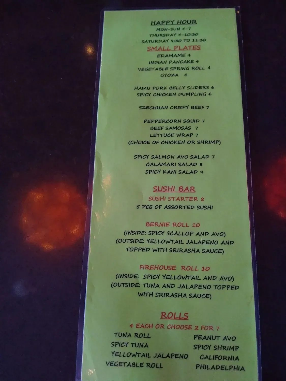 Menu 1