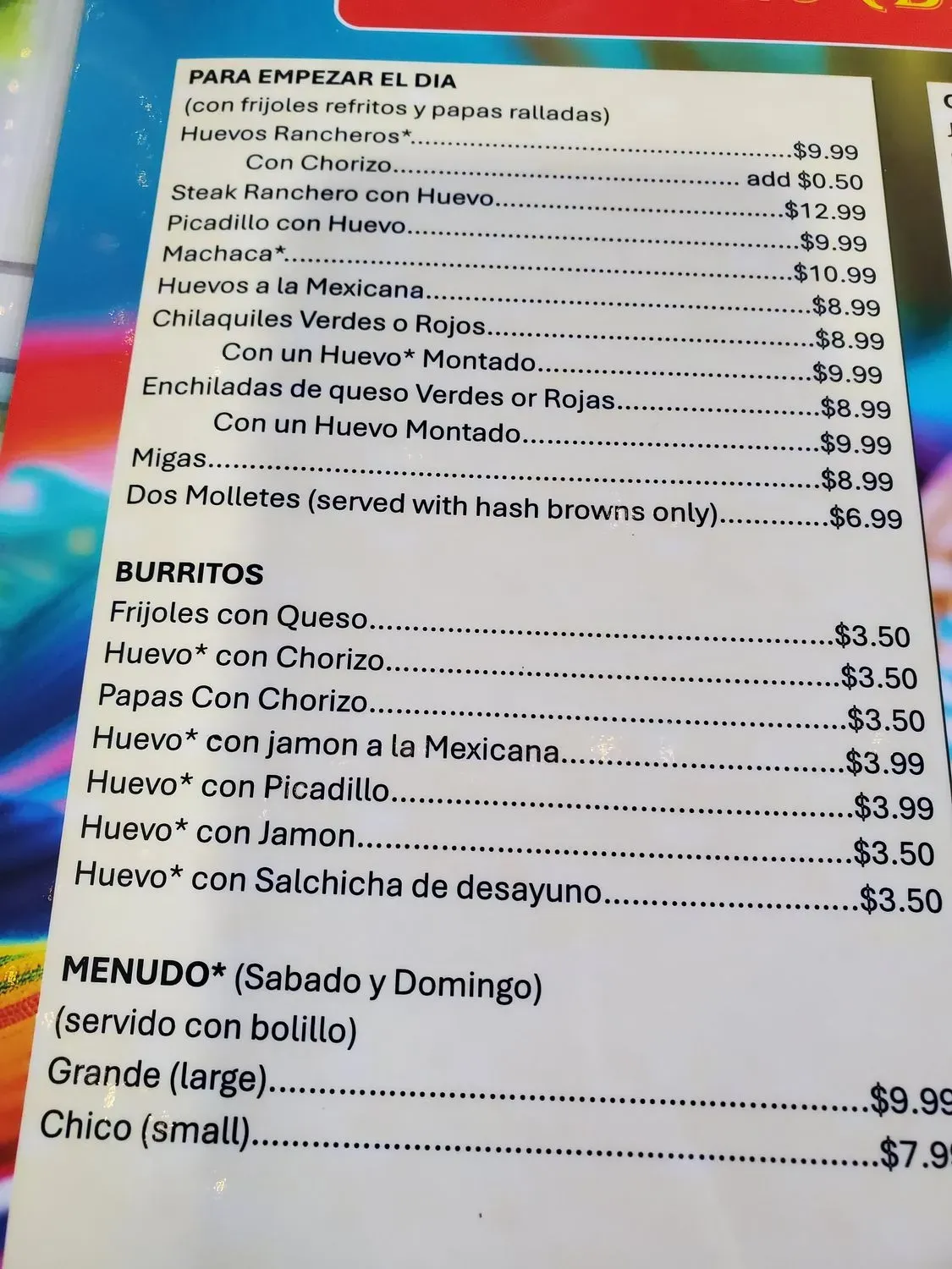 Menu 1