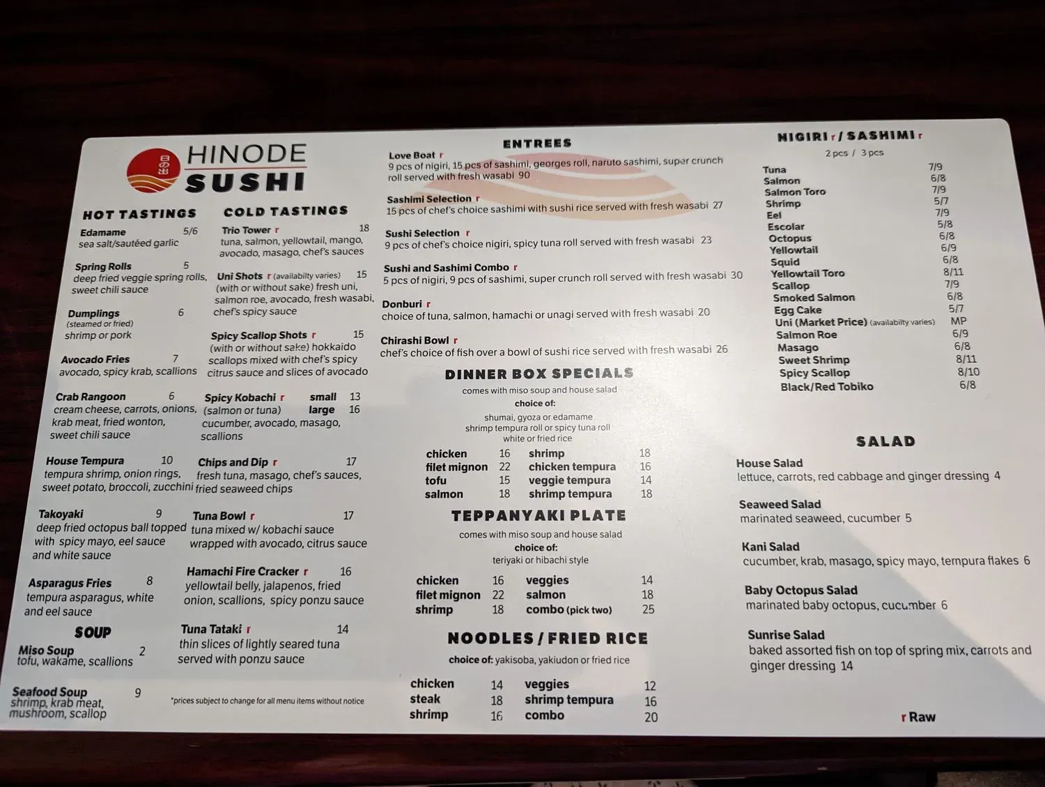 Menu 1