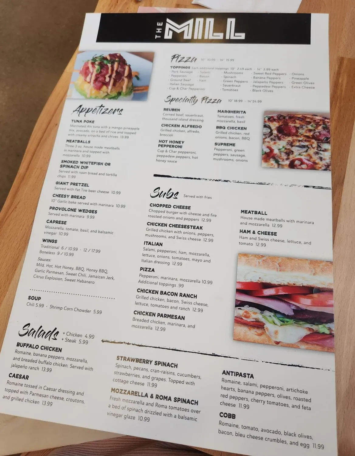 The Mill Menu - Updated November 2025