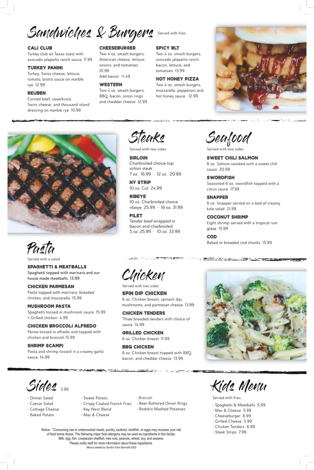 The Mill Menu - Updated November 2025