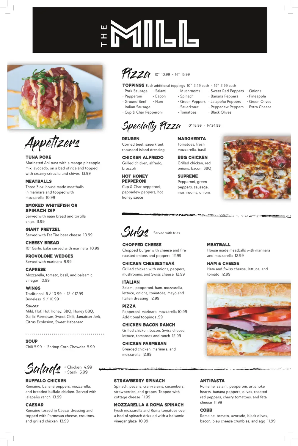 The Mill Menu - Updated November 2025