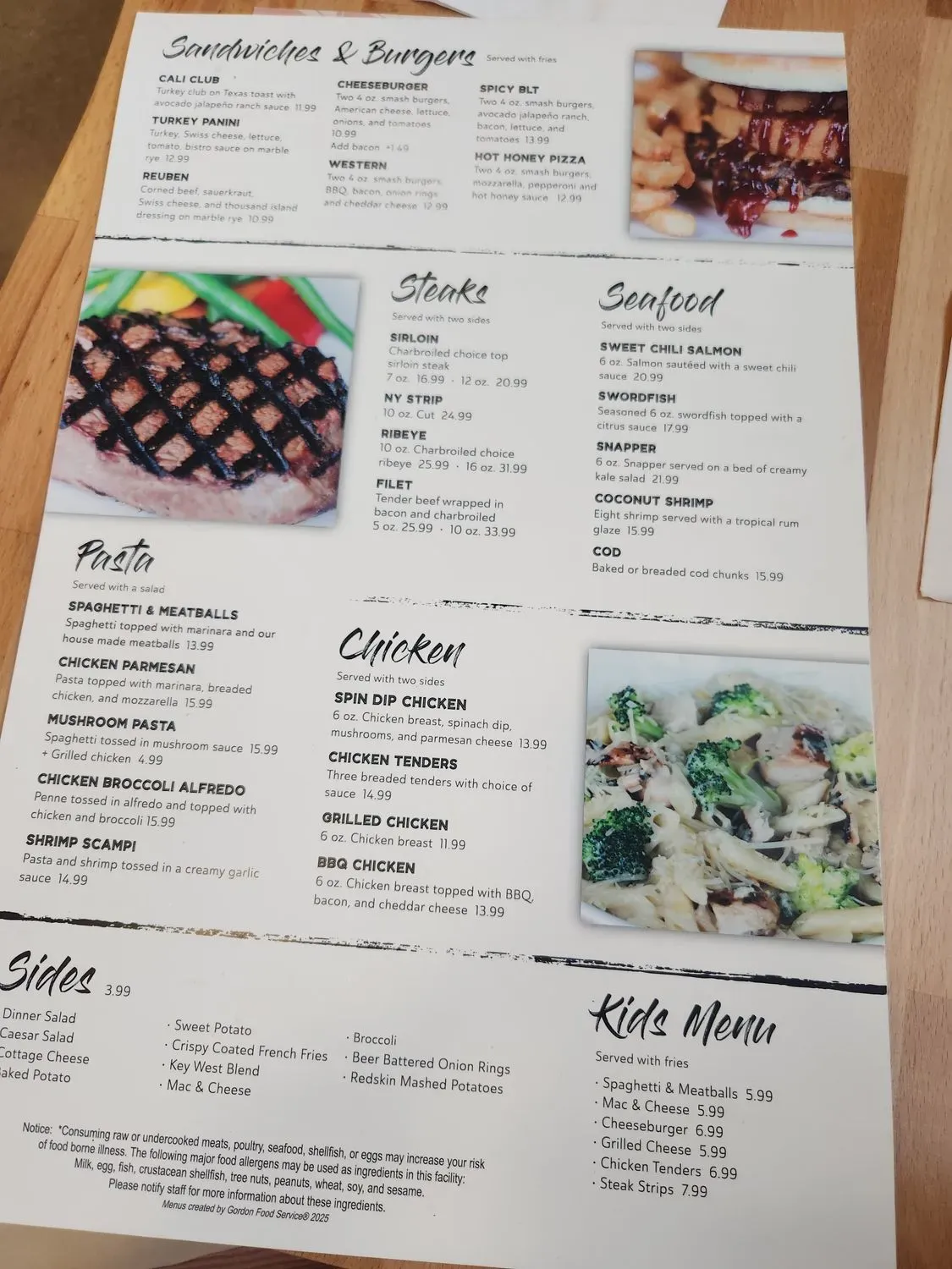 The Mill Menu - Updated November 2025