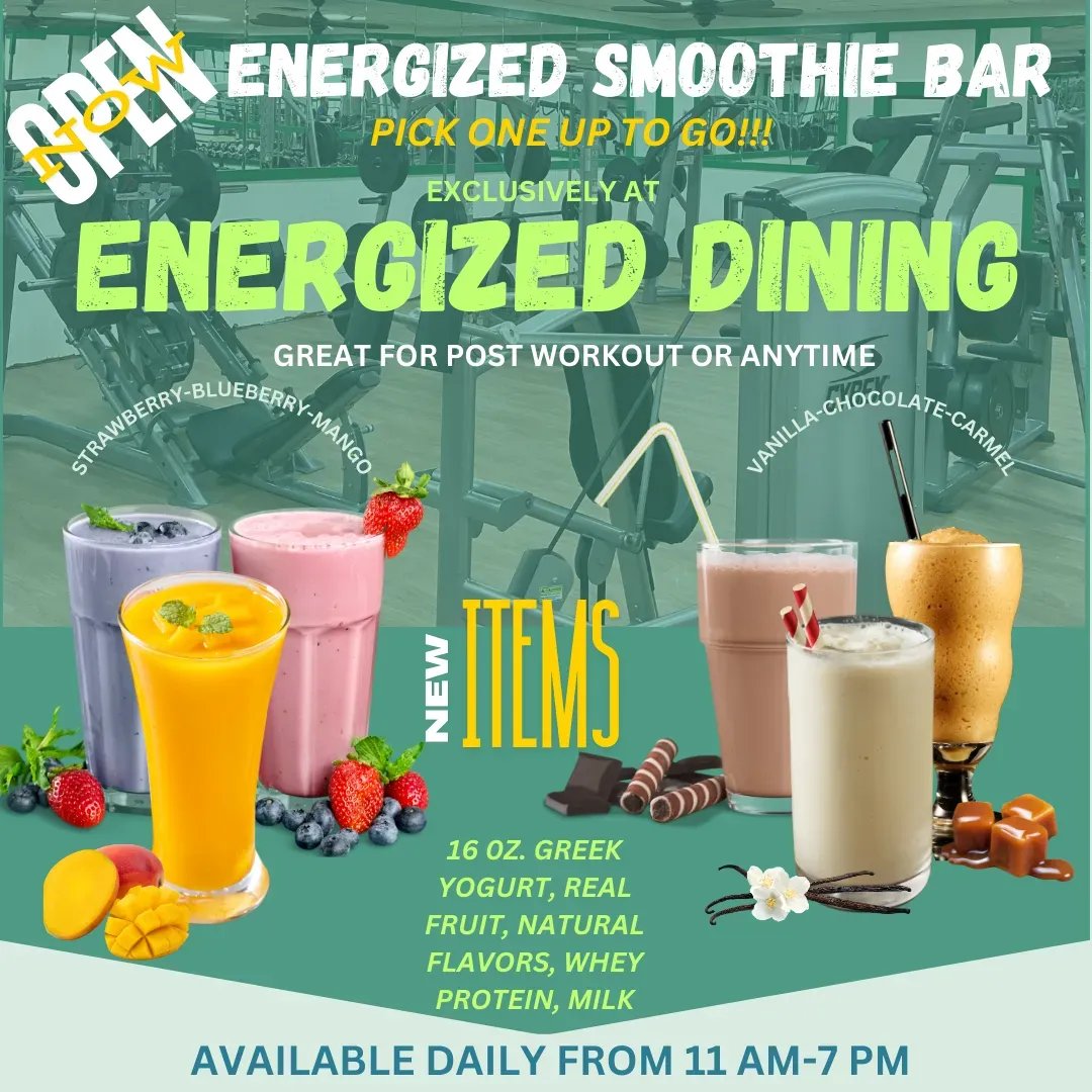 ENERGIZED DINING Menu - Updated November 2025