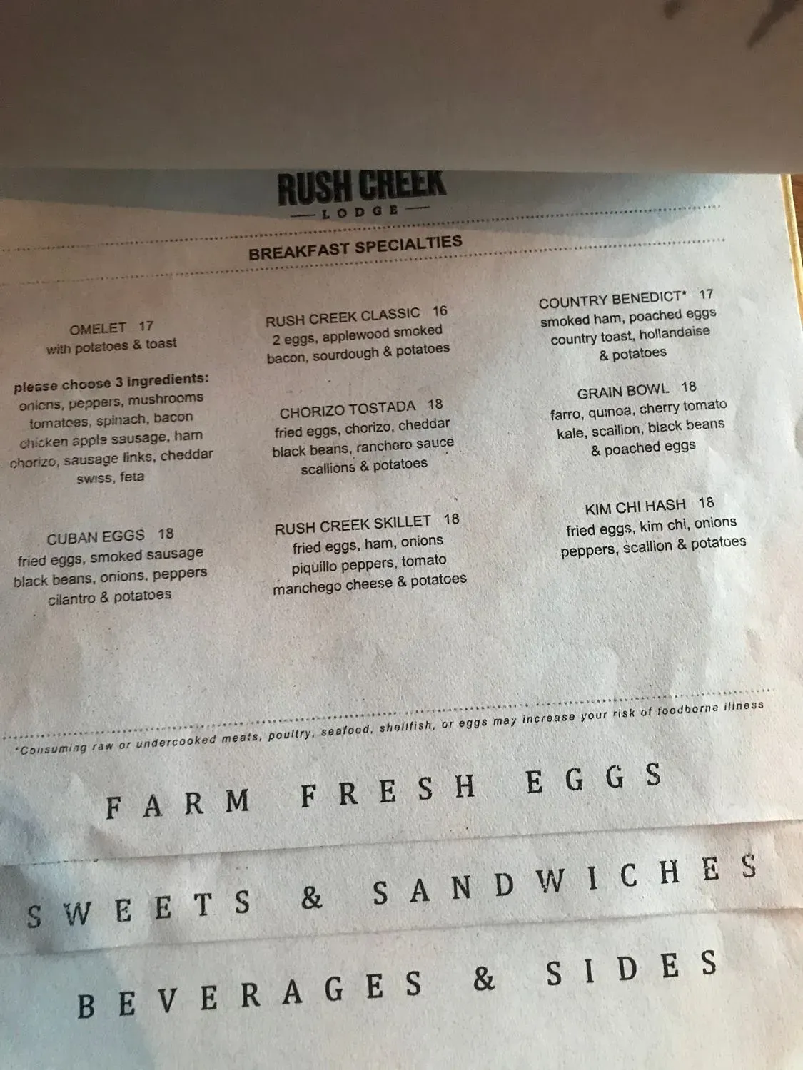 The Restaurant at Rush Creek Lodge Menu - Updated November 2025