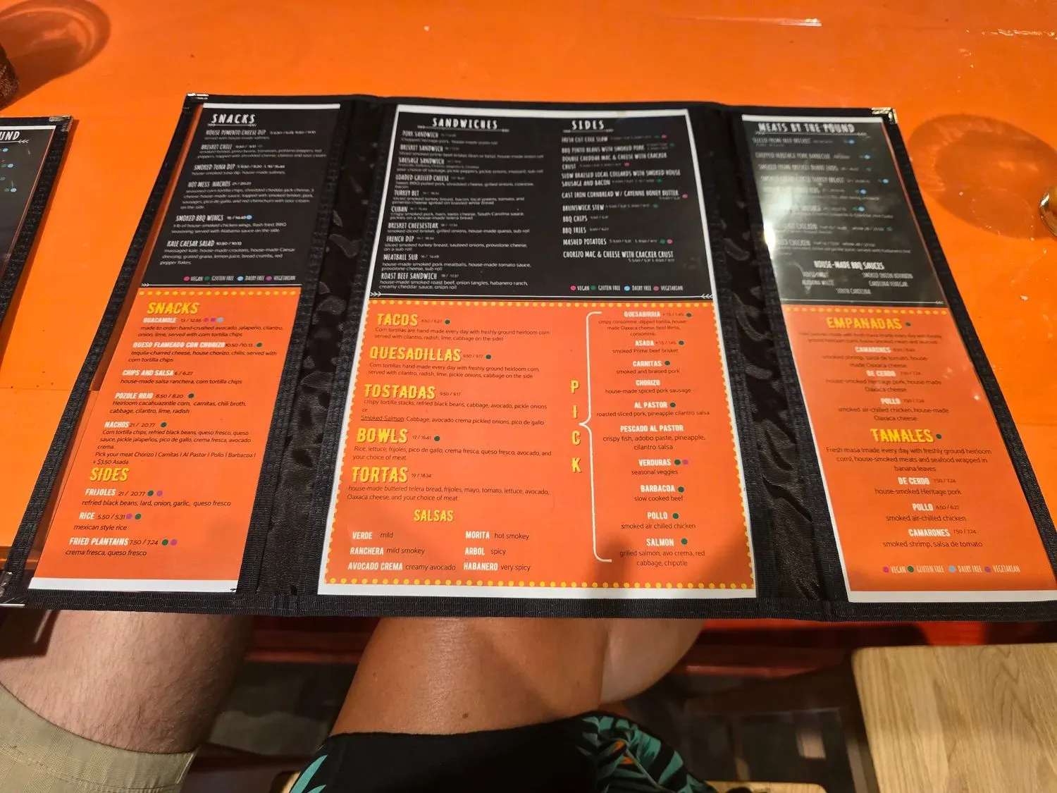 Border Bar Menu - Updated November 2025