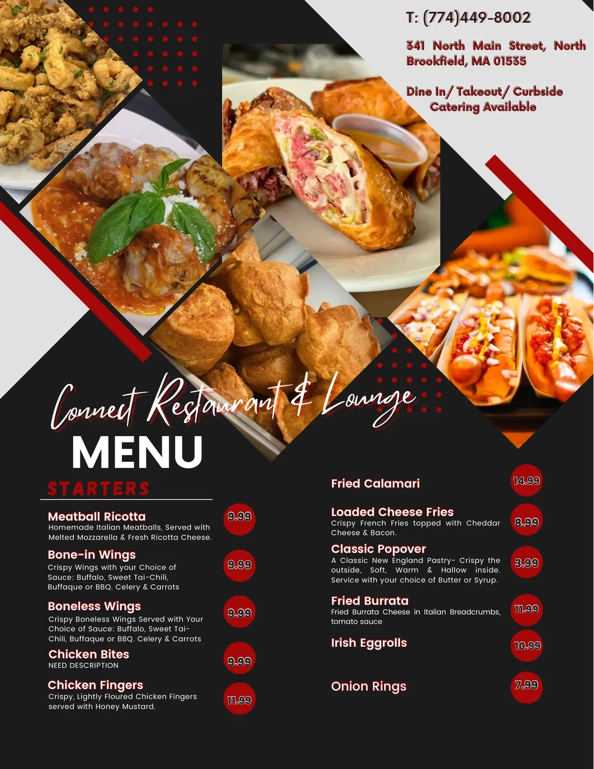 Connect Restaurant & Lounge North Brookfield Menu - Updated November 2025