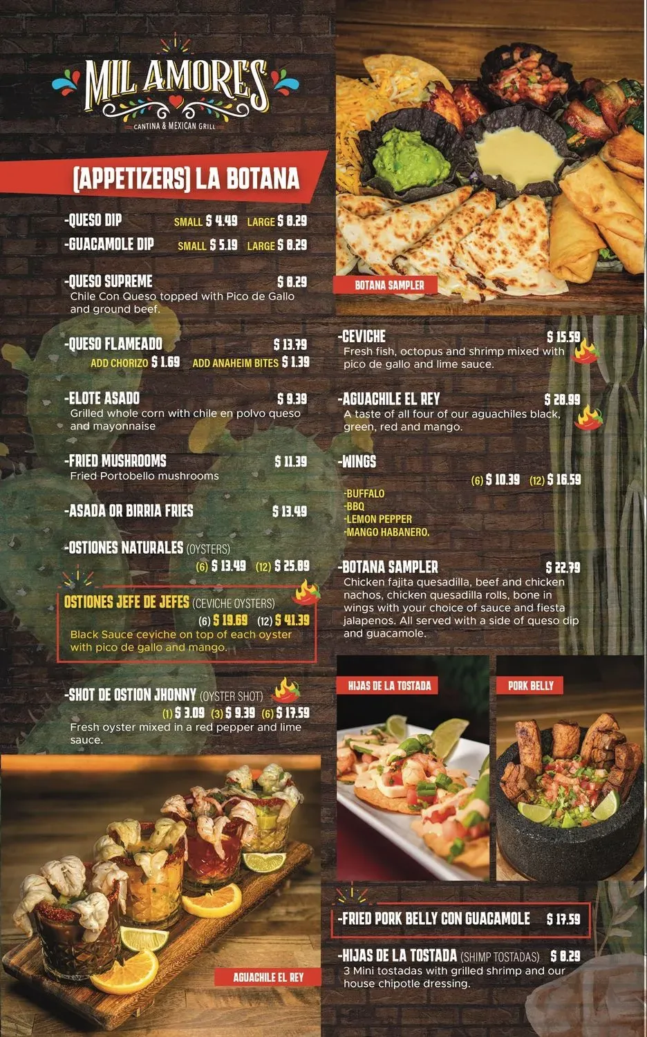 Mil Amores Menu - Updated November 2025