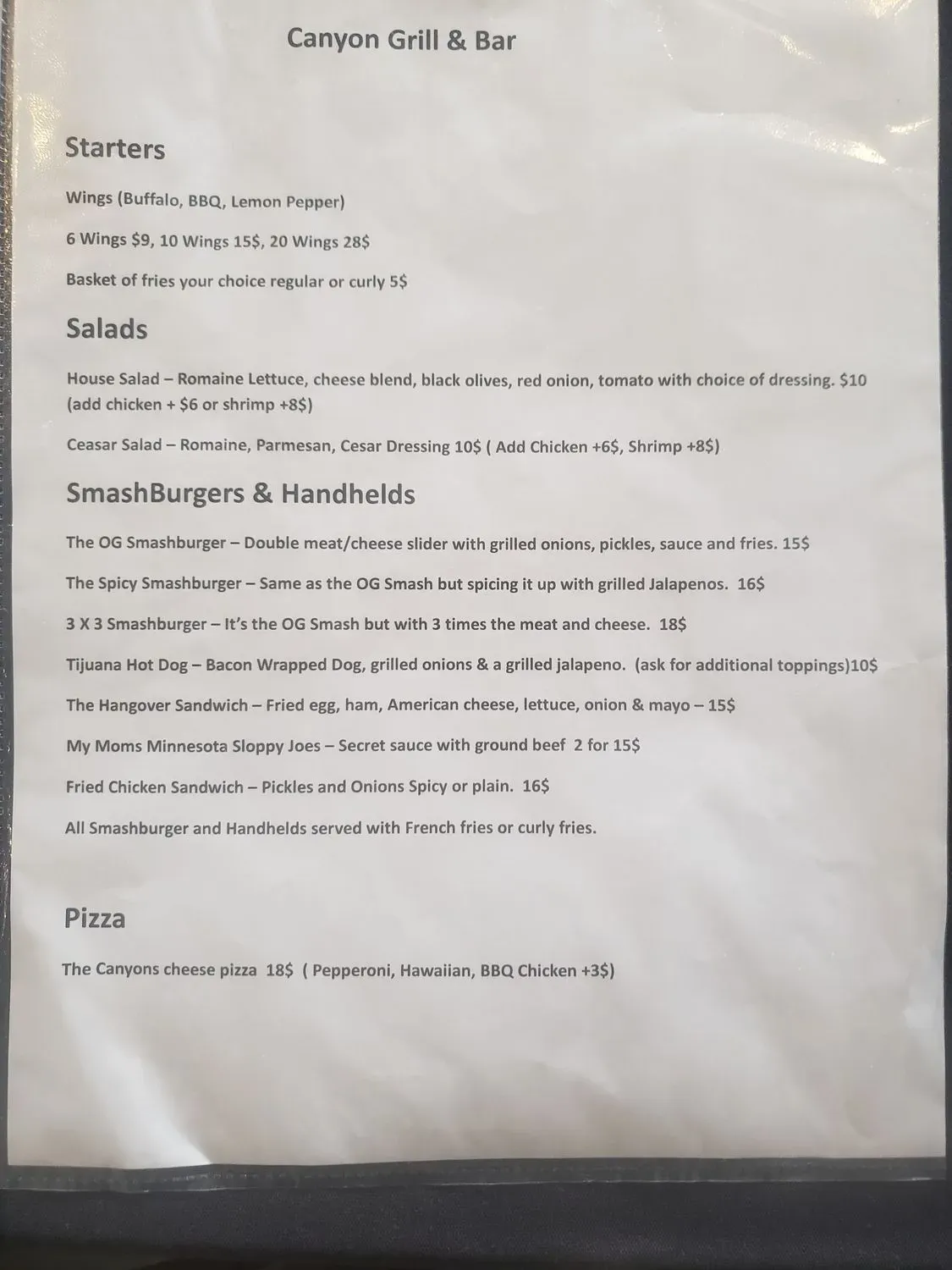 Menu 1