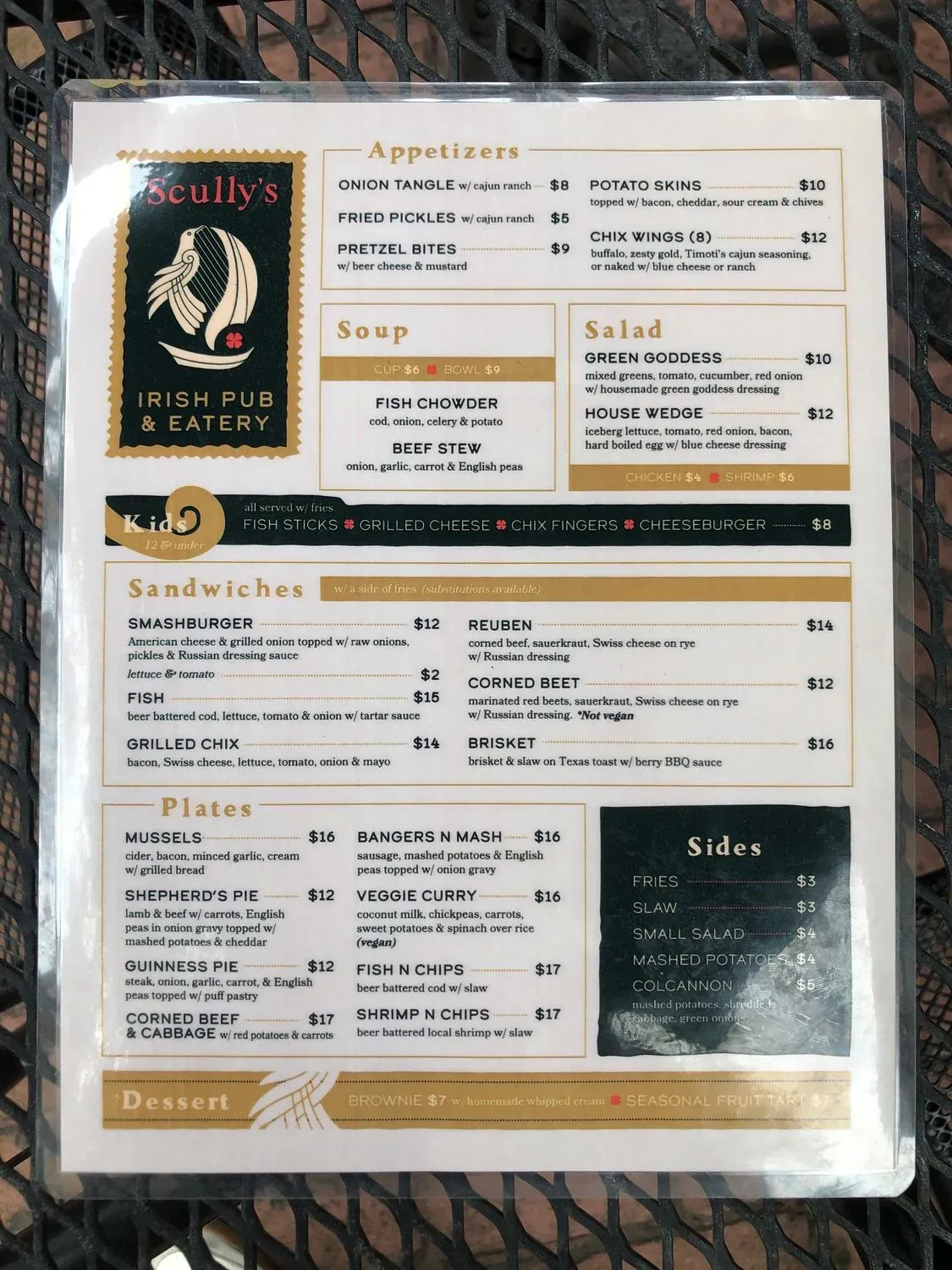 Scully's Irish Pub & Eatery Menu - Updated November 2025