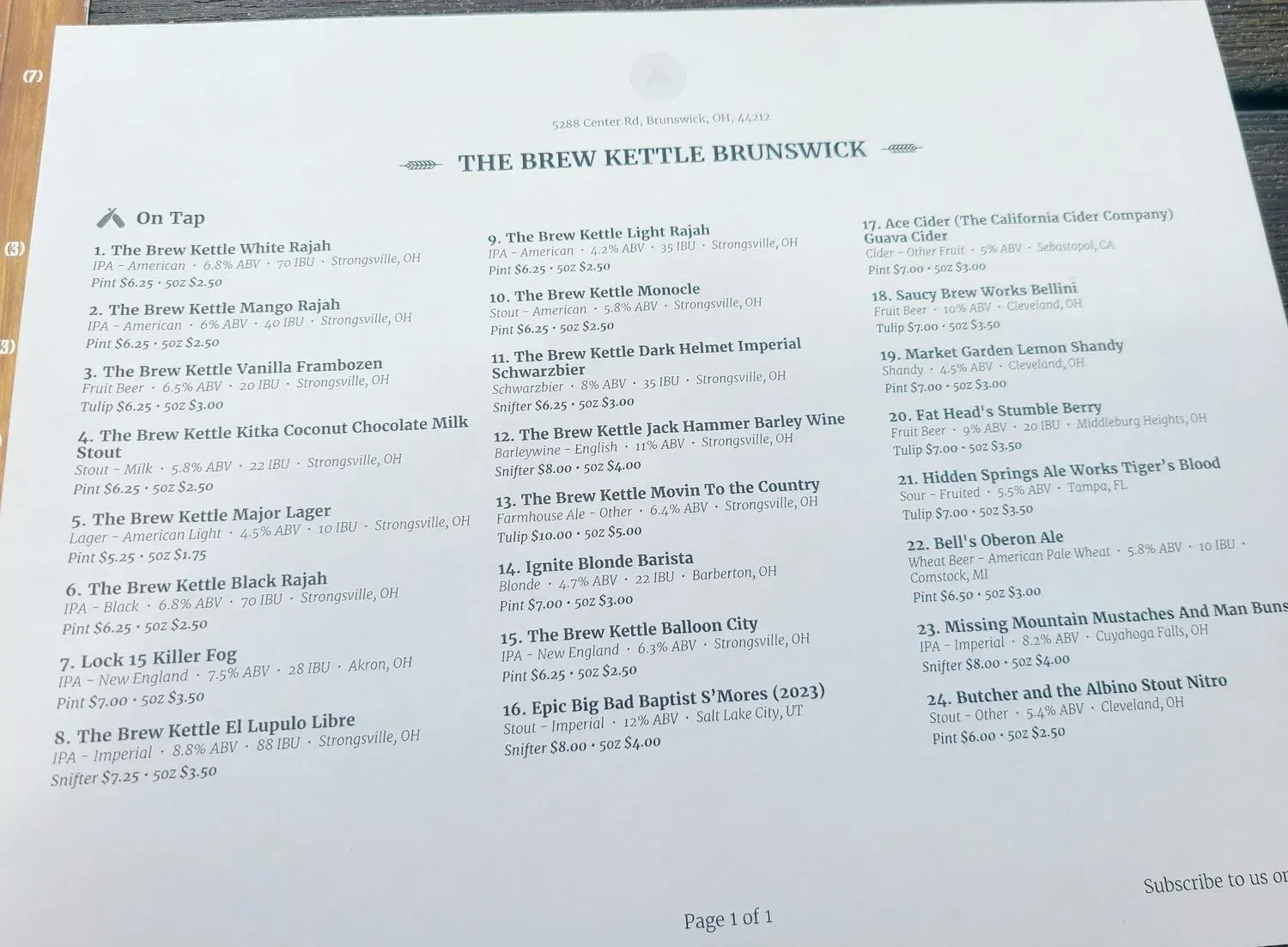 Menu 1