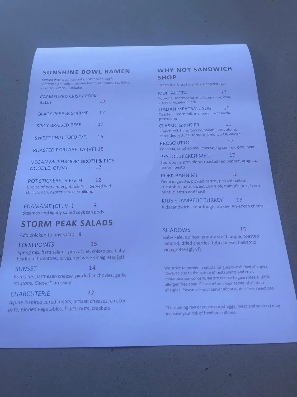 Menu 1