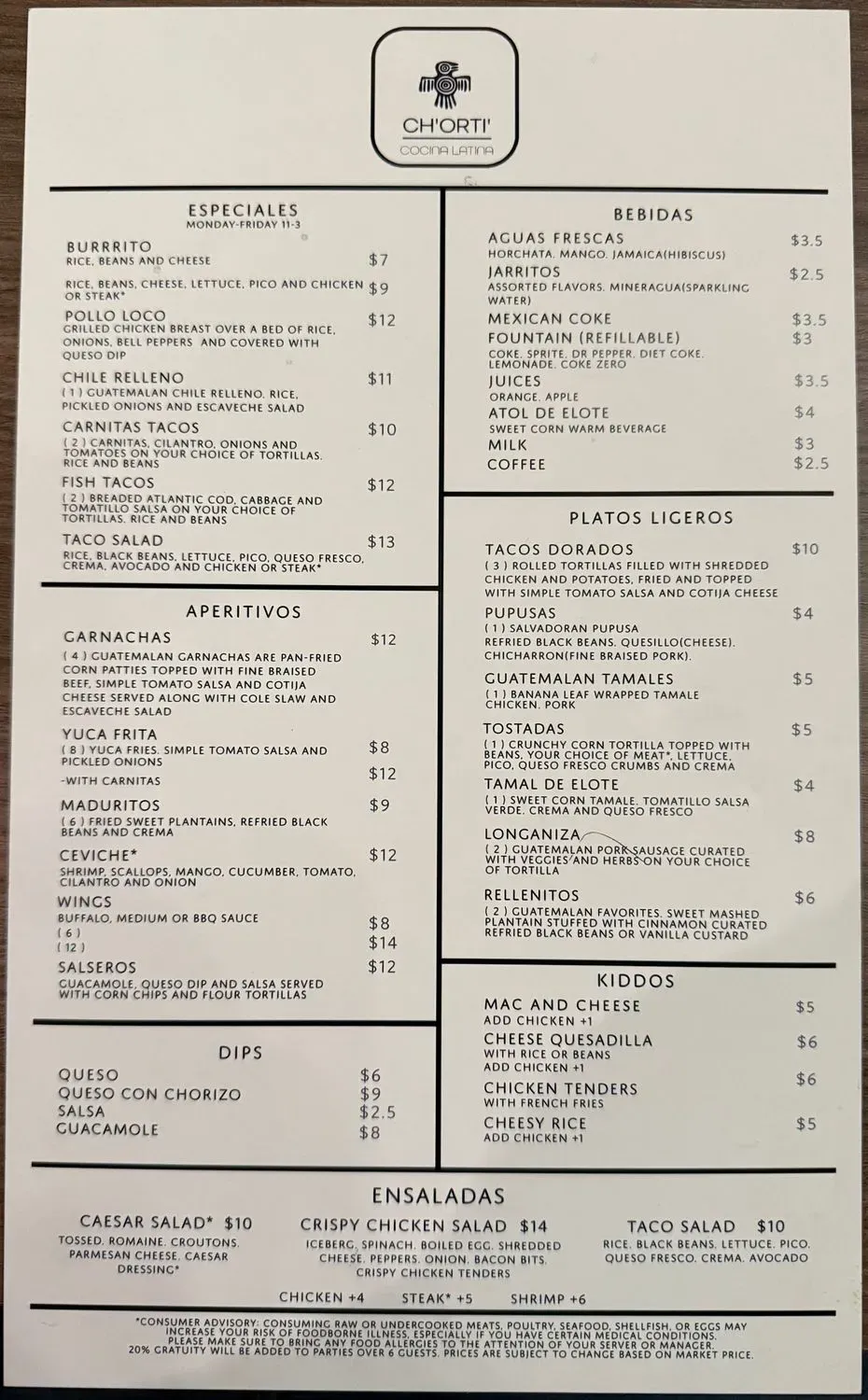 Menu 1