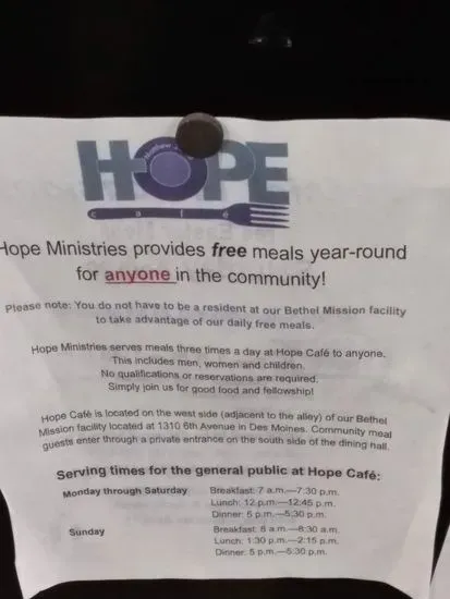 The Hope Cafe at Bethel Mission