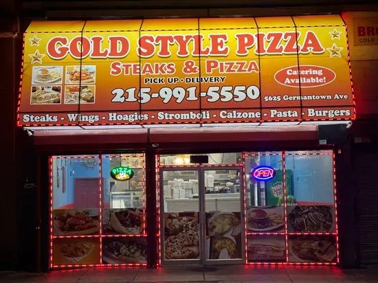 Golden style pizza