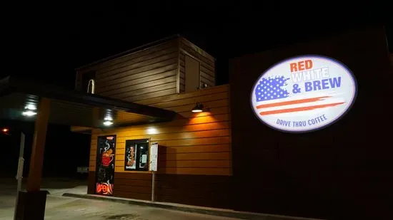 Red white and brew drive thru coffee