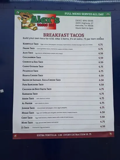 Alex's tacos