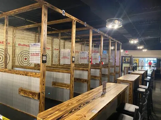 Bullseye Axe Throwing and Darts inside Mitchell's Sports & Neighborhood Grill