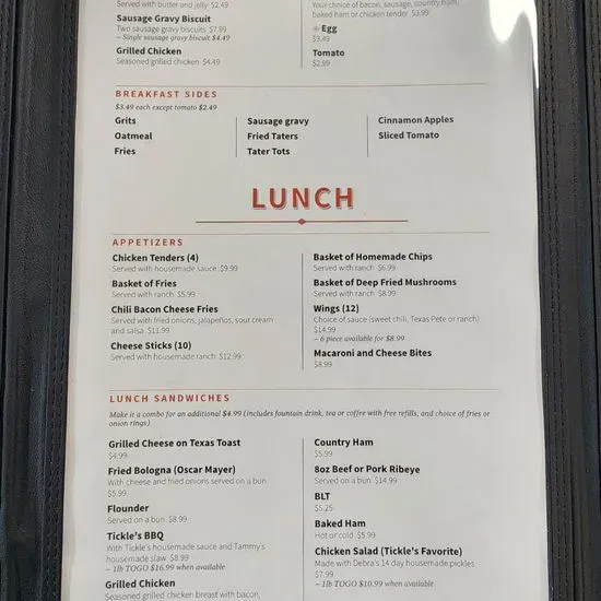 The Tickles Table Ringgold, VA Checkle