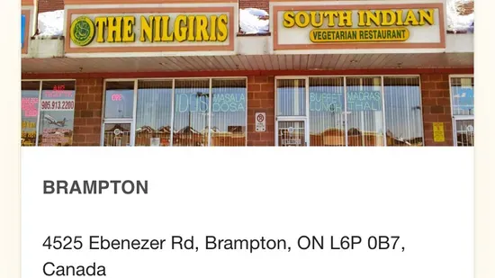 Nilgiris Restaurant Brampton South Indian Vegetarian