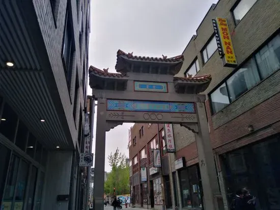 Chinese BBQ with blue signboard