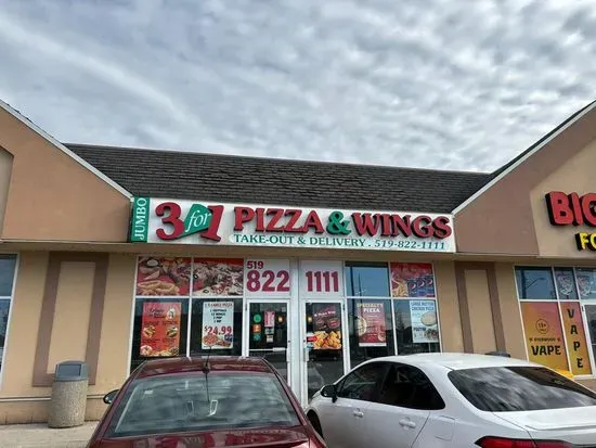 Jumbo 3 For 1 Pizza & Crispy Wings