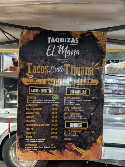 TAQUIZAS EL MANA Tacos Estilo Tijuana