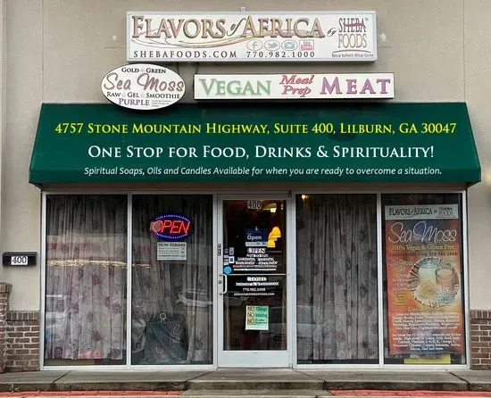 Flavors of Africa by Sheba Foods - Meals, Sea Moss [Raw, Gel & Smoothie-Gold, Green, Purple (Most Potent). We Accept EBT.