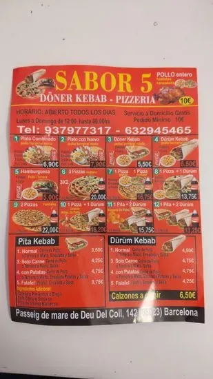 Sabor 5 Doner Kebab Pizzeria