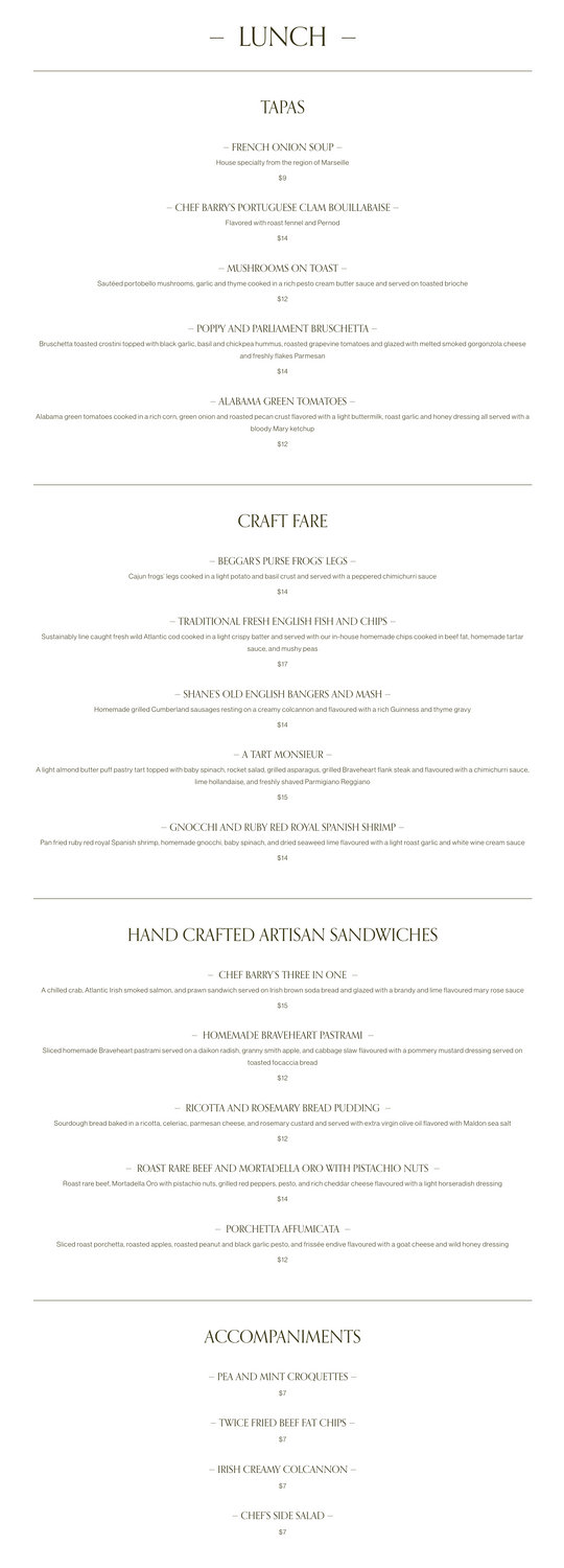 Lunch Menu